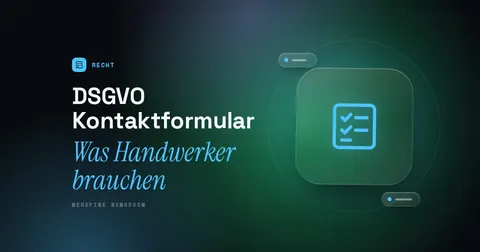 Titelbild mit dem Schriftzug DSGVO Kontaktformular und einem Checklisten-Piktogramm