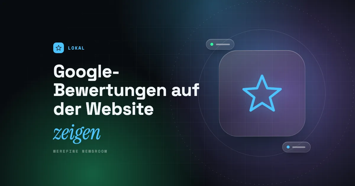 Titelbild mit dem Schriftzug Google-Bewertungen auf der Website und einem Stern-Piktogramm