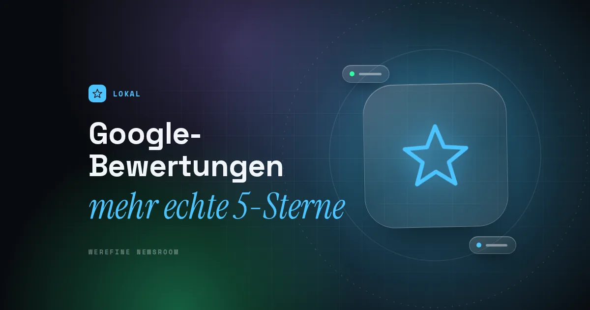 Titelbild mit dem Schriftzug Google-Bewertungen und einem Stern-Piktogramm
