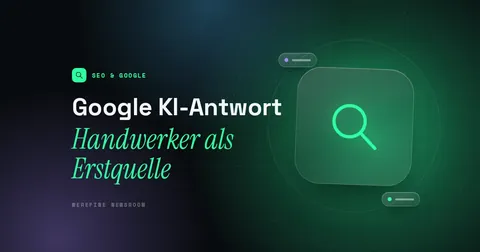 Titelbild mit dem Schriftzug Google KI-Antwort und einem Lupen-Piktogramm