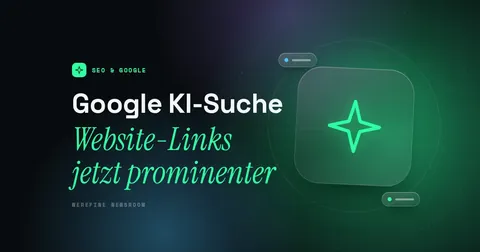 Titelbild mit dem Schriftzug Google KI-Suche und einem Funken-Piktogramm