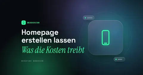 Titelbild mit dem Schriftzug Homepage erstellen lassen und einem Smartphone-Piktogramm