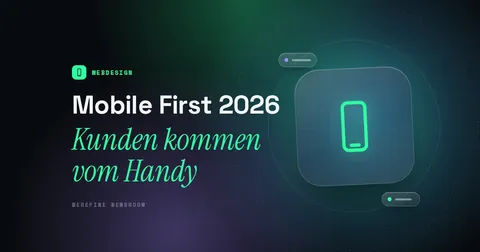 Titelbild mit dem Schriftzug Mobile First 2026 und einem Smartphone-Piktogramm