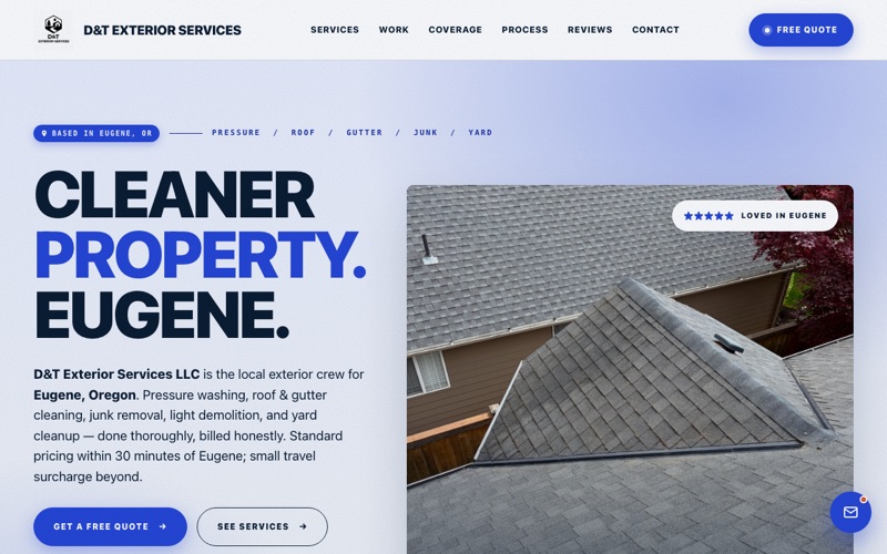 Website von WeRefine für DT Exterior Services