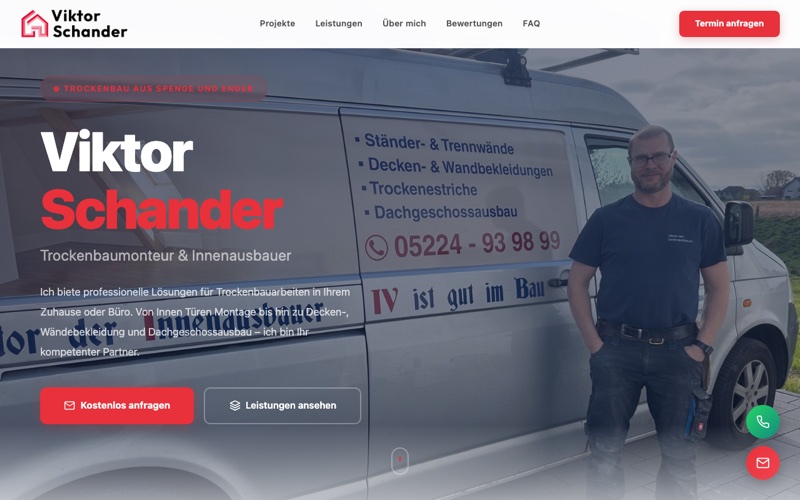 Website von WeRefine für Viktor Schander