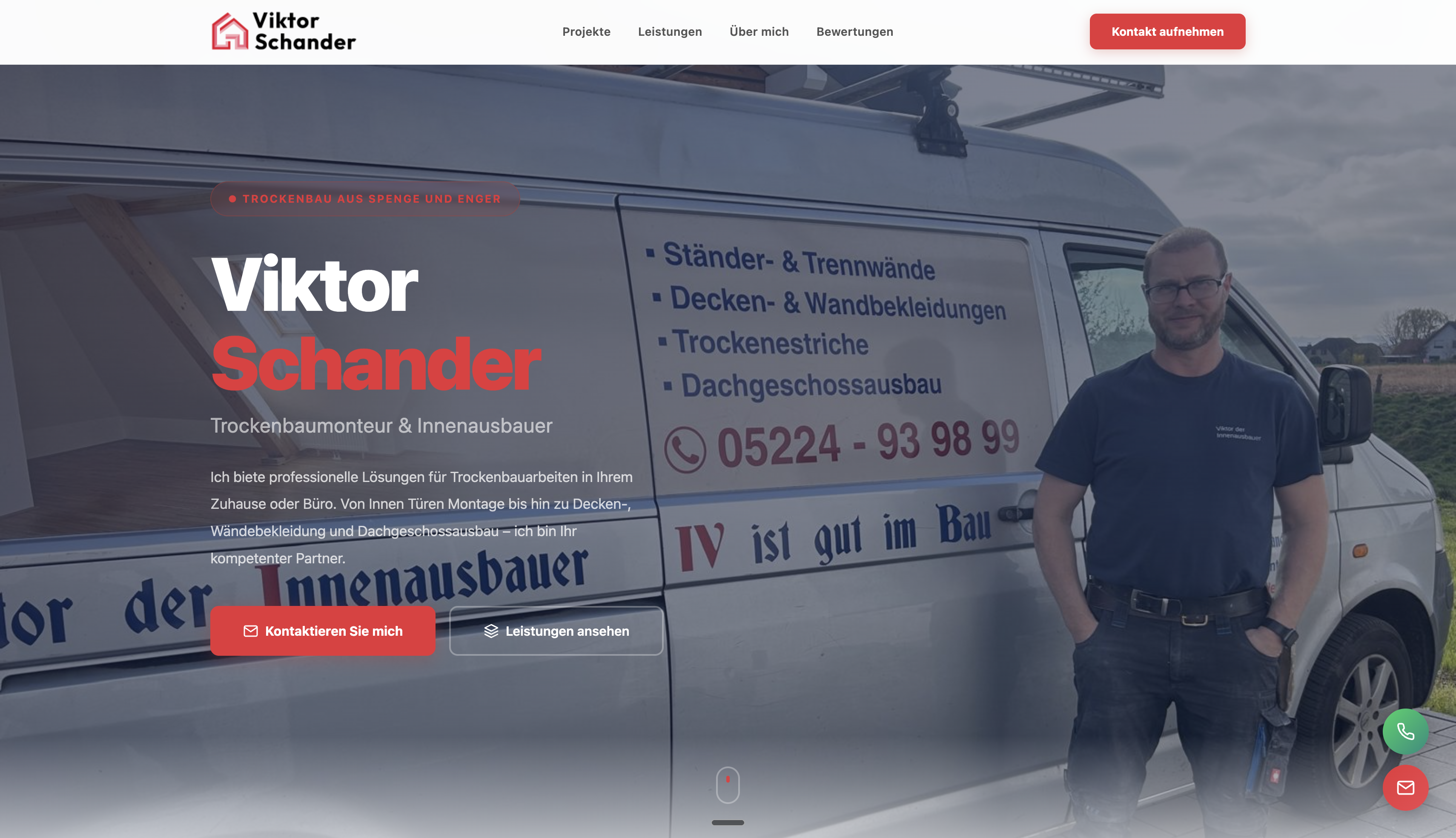 Website für Trockenbau — Viktor Schander